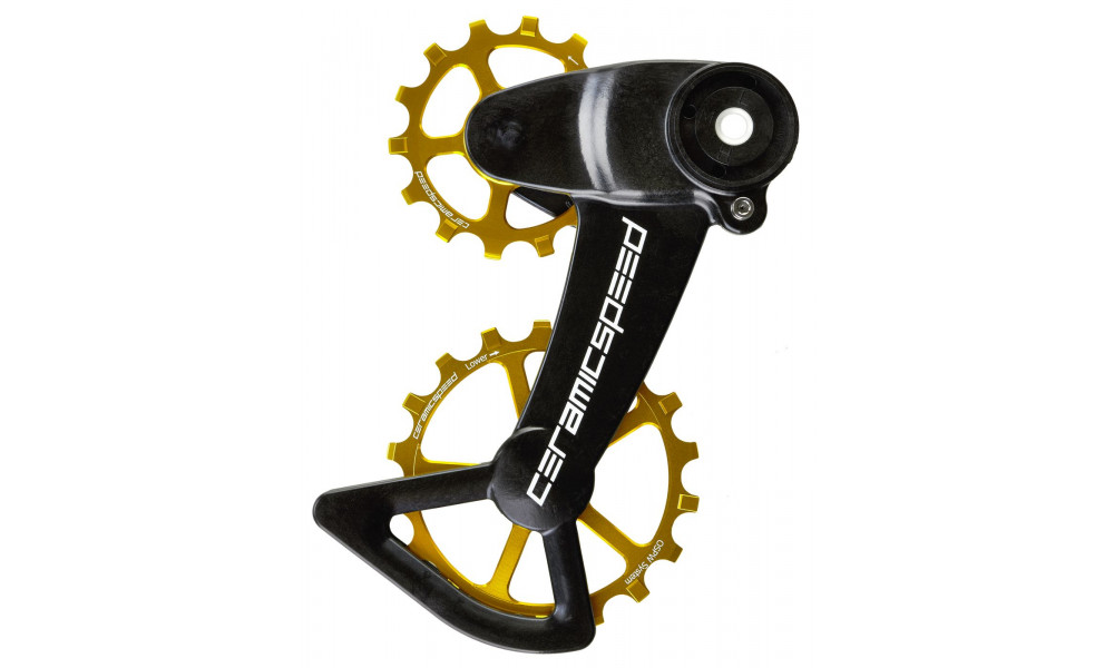 Tension and guide pulley set CeramicSpeed Oversized X for SRAM Eagle AXS Coated Alloy 607 gold (107005) 