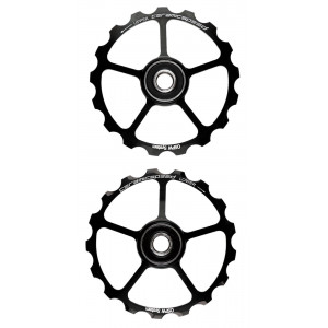 Tension and guide pulley set CeramicSpeed Oversized (spare) Alloy 607 stainless steel black (101670)