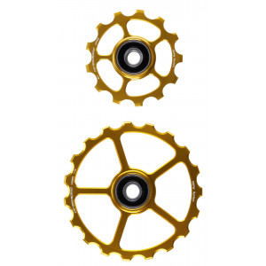 Ролики заднего переключателя CeramicSpeed Oversized Alloy 607 stainless steel gold (110202) Ролики заднего переключателя CeramicSpeed Oversized Alloy 607 stainless steel gold (110202)