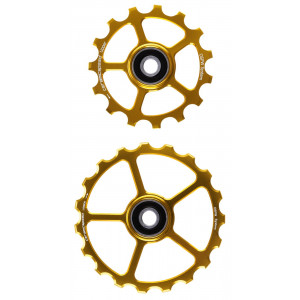 Ролики заднего переключателя CeramicSpeed Oversized Alloy 607 stainless steel gold (110204) Ролики заднего переключателя CeramicSpeed Oversized Alloy 607 stainless steel gold (110204)