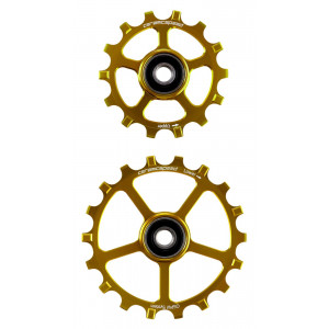Tension and guide pulley set CeramicSpeed Oversized (spare) Alloy 607 stainless steel gold (108299)