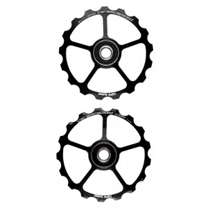 Tension and guide pulley set CeramicSpeed Oversized (spare) Coated Alloy 607 black (101671)