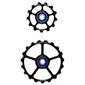 Tension and guide pulley set CeramicSpeed Oversized (spare) Coated Alloy 607 black (102428)