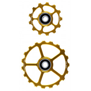 Tension and guide pulley set CeramicSpeed Oversized Alloy 607 Coated gold (110203)