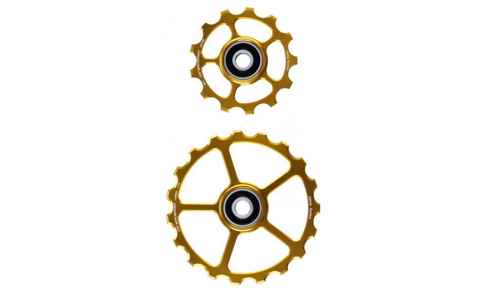 Tension and guide pulley set CeramicSpeed Oversized Alloy 607 Coated gold (110203) 