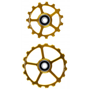 Tension and guide pulley set CeramicSpeed Oversized Alloy 607 Coated gold (110205)