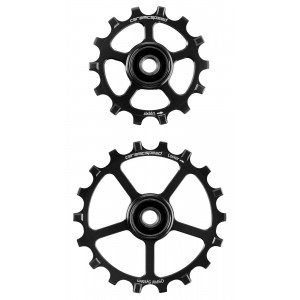 Tension and guide pulley set CeramicSpeed Oversized (spare) Coated Alloy 607 black (108298)