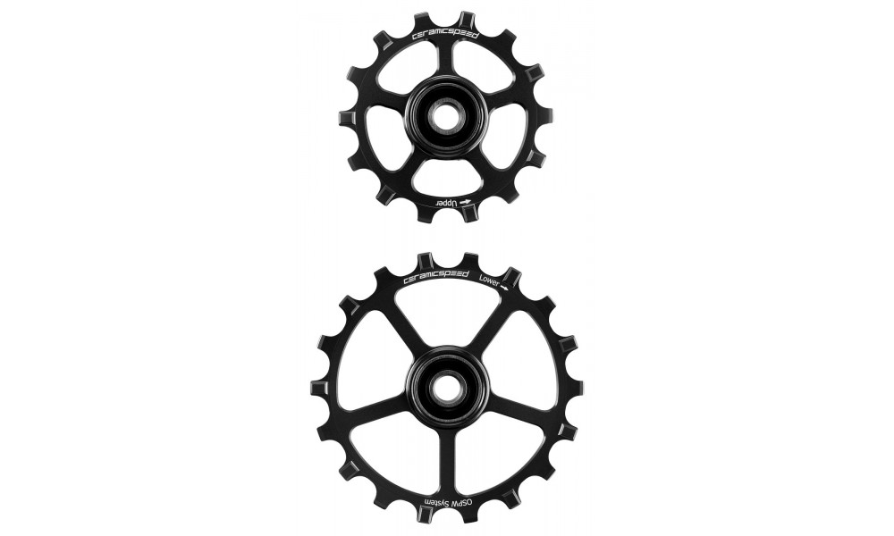 Tension and guide pulley set CeramicSpeed Oversized (spare) Coated Alloy 607 black (108298) 