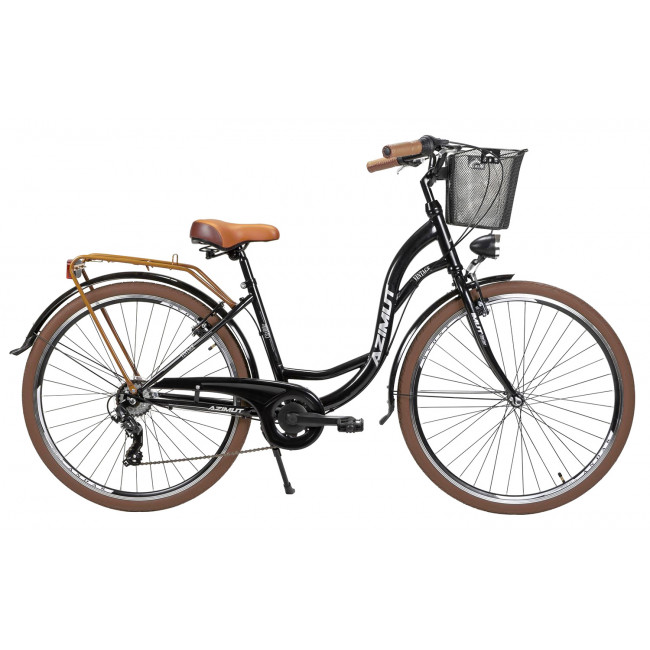 Bicycle AZIMUT Vintage TX-6 28" 2023 with basket black-cream
