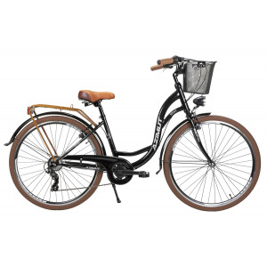 Bicycle AZIMUT Vintage TX-6 28" 2023 with basket black-cream