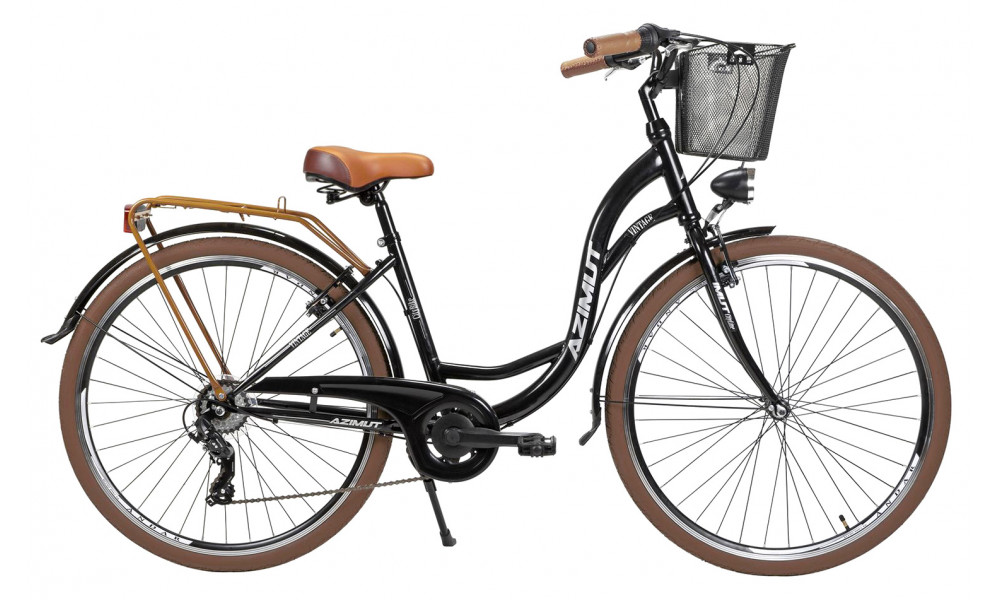 Bicycle AZIMUT Vintage TX-6 28" 2023 with basket black-cream 
