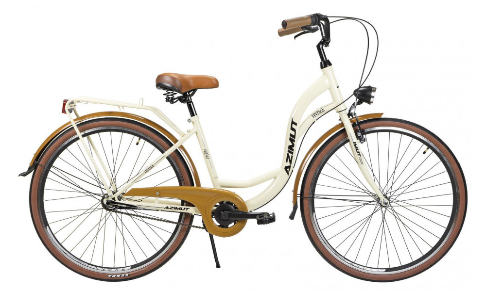 Велосипед AZIMUT Vintage 28" 3-speed 2023 cream-brown 