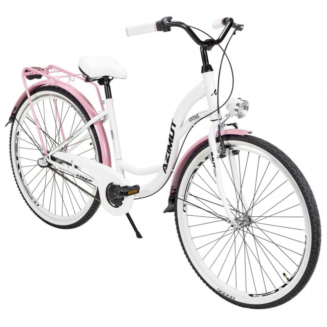 Bicycle AZIMUT Vintage 28" 3-speed 2023 white-pink shiny