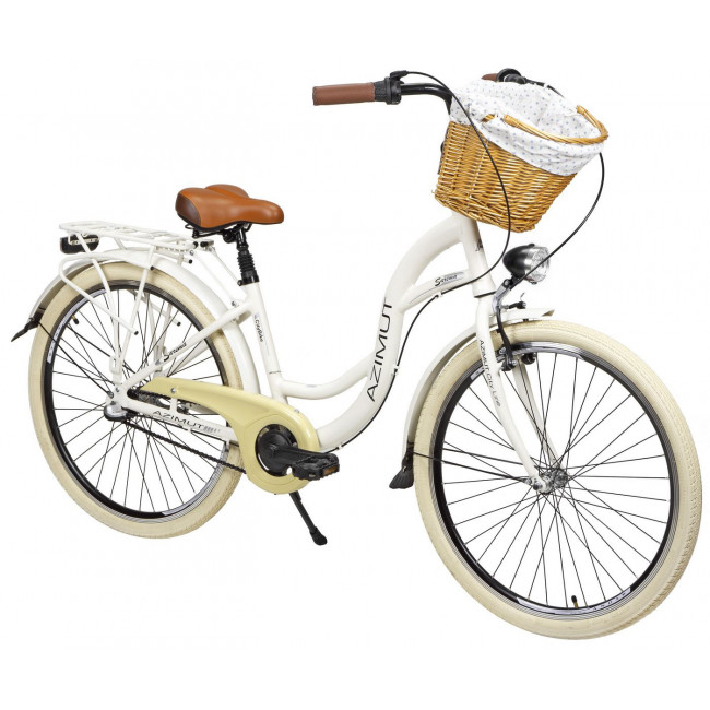 Bicycle AZIMUT Sarema ALU 26" 3-speed 2024 light cream shiny