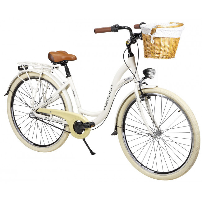 Bicycle AZIMUT Sarema ALU 28" 3-speed 2023 light cream shiny