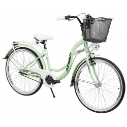 Bicycle AZIMUT Vintage 26" 3-speed 2023 with basket mint-white matt