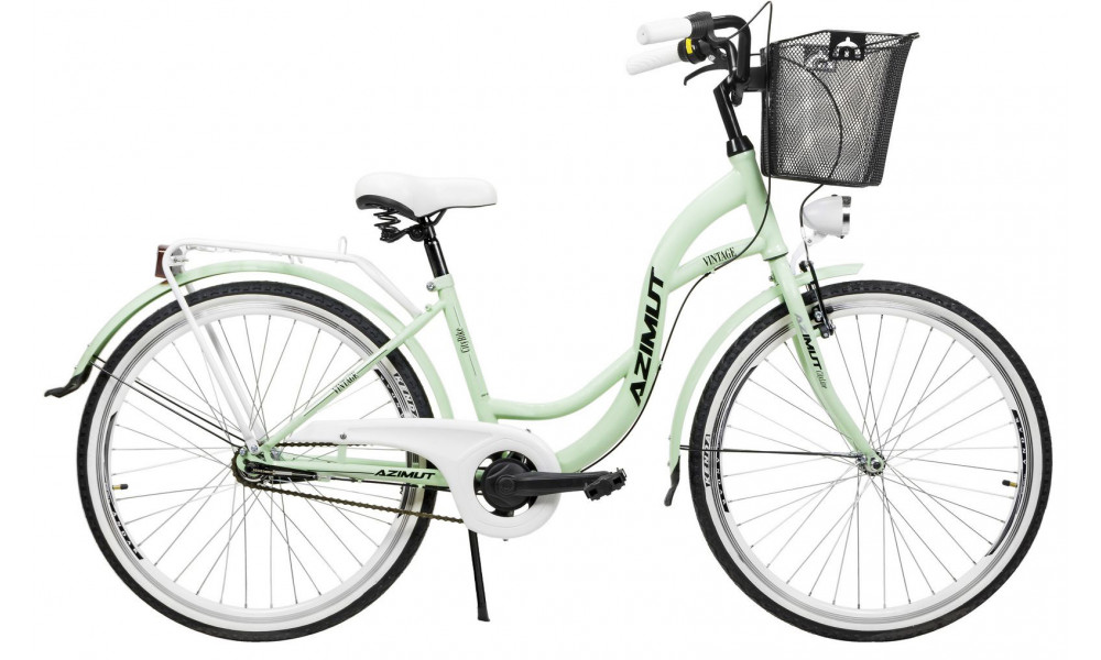 Bicycle AZIMUT Vintage 26" 3-speed 2024 with basket mint-white matt - 5