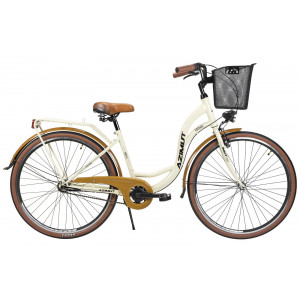 Bicycle AZIMUT Vintage 28" 3-speed 2023 with basket cream-brown semi-matt