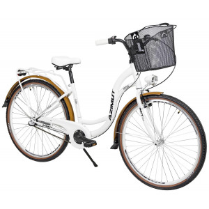 Bicycle AZIMUT Vintage 28" 3-speed 2023 with basket white-cream matt