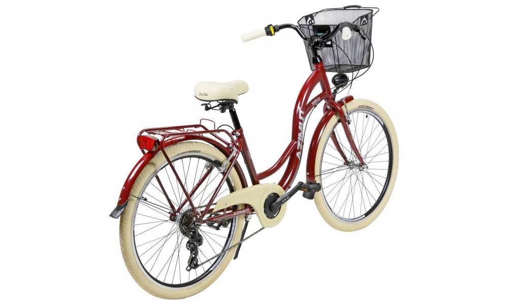 Bicycle AZIMUT Vintage TX-7 26" 2024 with basket burgund-cream shiny - 8