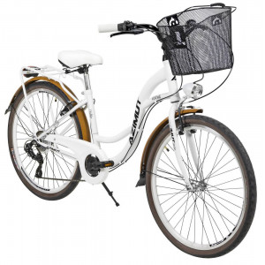 Bicycle AZIMUT Vintage TX-7 26" 2023 with basket white-cream matt
