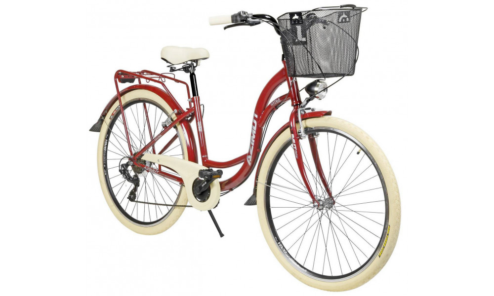 Bicycle AZIMUT Vintage TX-7 28" 2025 with basket burgund-cream shiny - 1