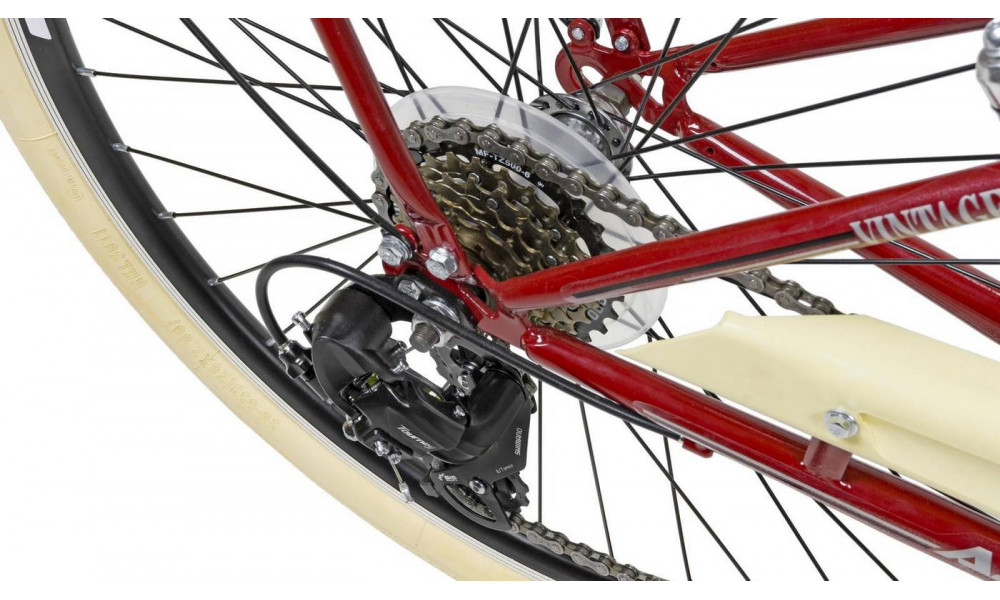 Bicycle AZIMUT Vintage TX-7 28" 2024 with basket burgund-cream shiny - 6
