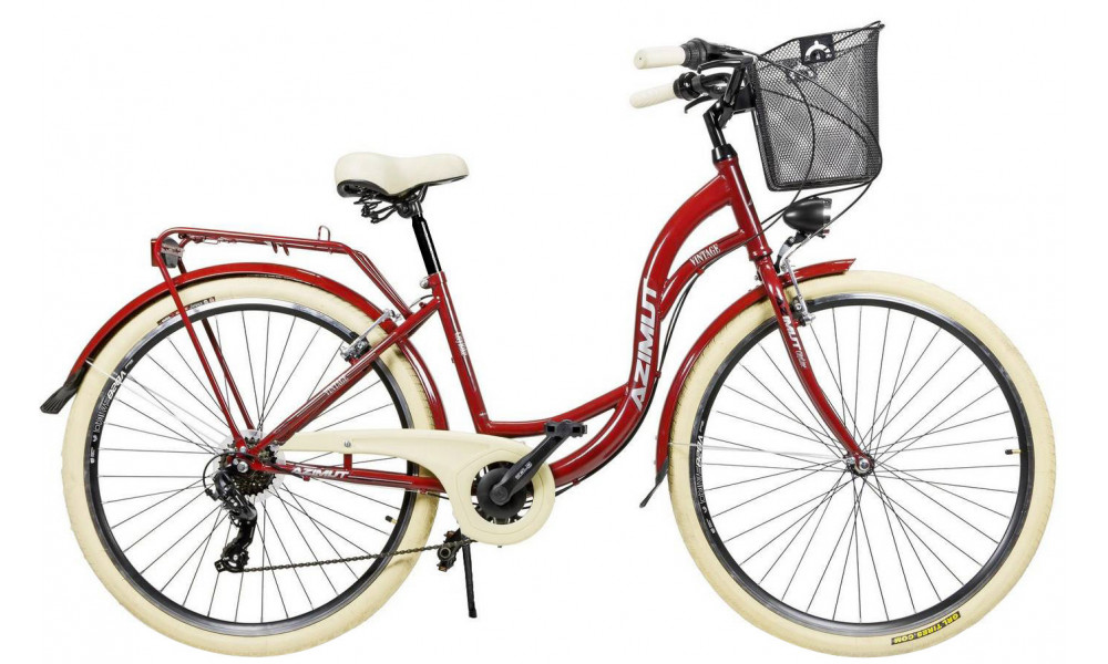 Bicycle AZIMUT Vintage TX-7 28" 2024 with basket burgund-cream shiny - 9