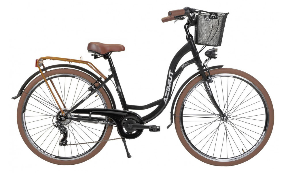 Bicycle AZIMUT Vintage TX-7 28" 2025 with basket black-cream matt 