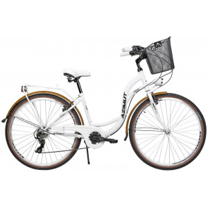 Bicycle AZIMUT Vintage TX-7 28" 2023 with basket white-cream matt
