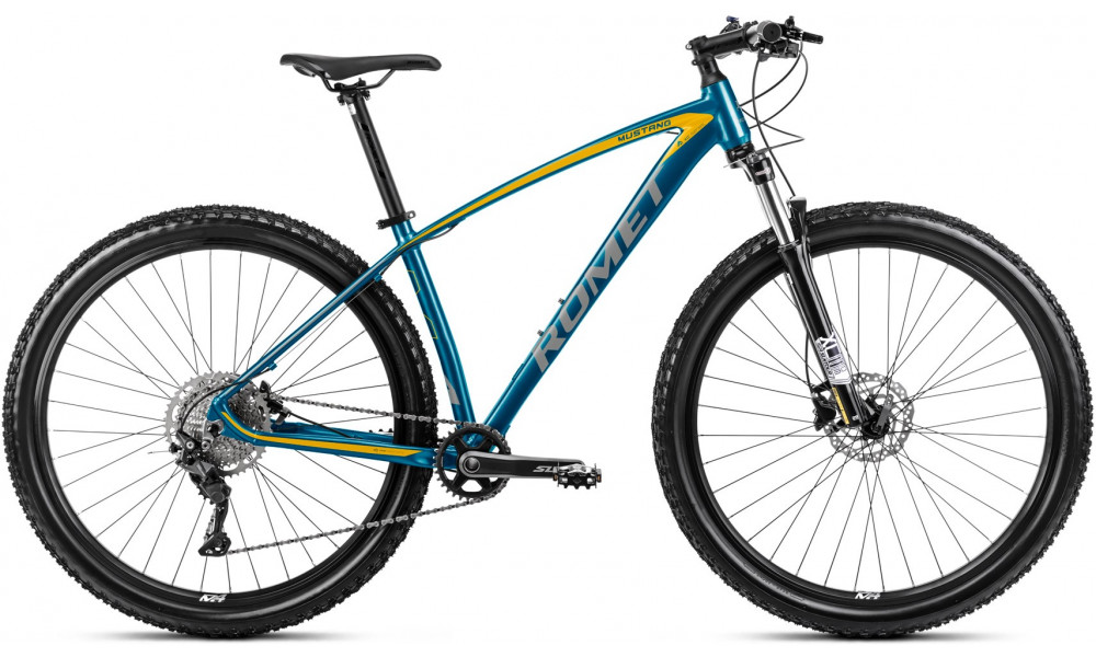 Велосипед Romet Mustang M4 29" 2023 blue-gold - 1