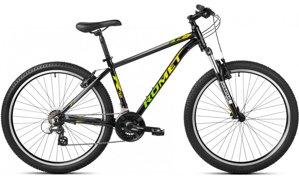 Велосипед Romet Rambler R7.0 27.5" 2023 black-yellow-silver - 1