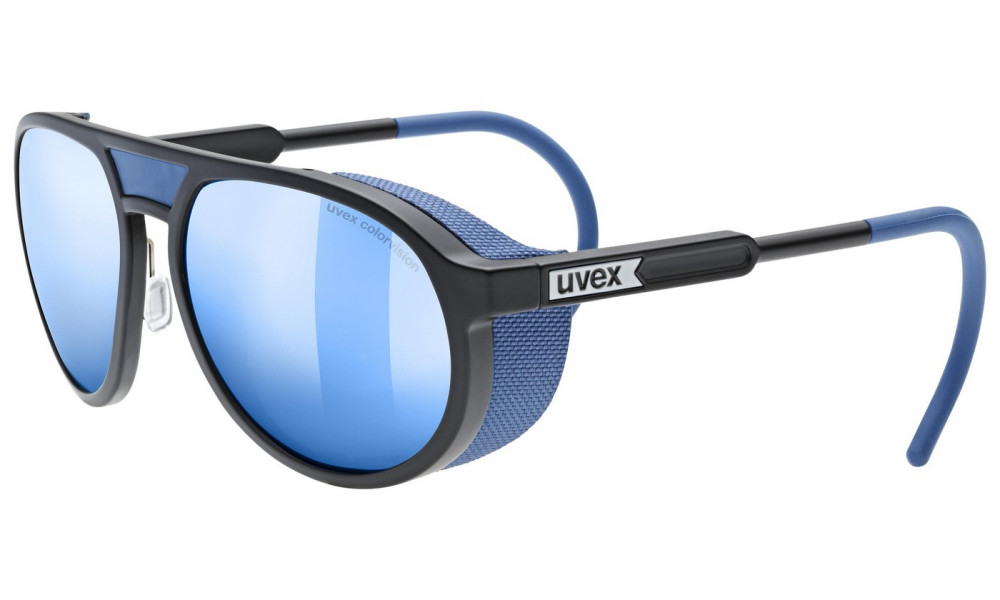 Glasses Uvex mtn classic CV black matt / mirror blue - 1