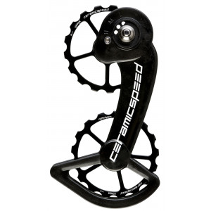 Tension and guide pulley set CeramicSpeed Oversized for SRAM 10+11s Mechanical Alloy 607 stainless steel black (101659)