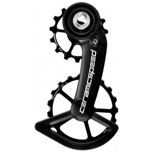 Tension and guide pulley set CeramicSpeed Oversized for SRAM Red/Force AXS Alloy 607 stainless steel black (107378)