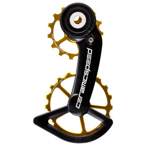 Tension and guide pulley set CeramicSpeed Oversized for SRAM Red/Force AXS Alloy 607 stainless steel gold (110200)