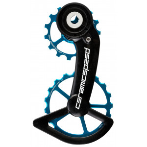 Tension and guide pulley set CeramicSpeed Oversized for SRAM Red/Force AXS Alloy 607 stainless steel blue (110569)