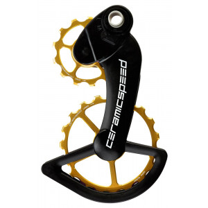 Tension and guide pulley set CeramicSpeed Oversized for Campagnolo 11s Mechanical/EPS Alloy 607 stainless steel gold (106207)