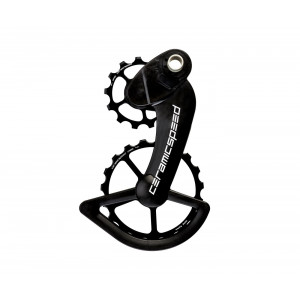 Tension and guide pulley set CeramicSpeed Oversized for Campagnolo 12s EPS Alloy 607 stainless steel black (107426)