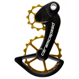 Tension and guide pulley set CeramicSpeed Oversized for Campagnolo 12s EPS Alloy 607 stainless steel gold (110206)