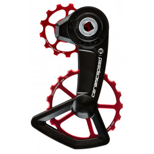 Tension and guide pulley set CeramicSpeed Oversized X for SRAM Red/Force/Rival AXS XPLR Ctd Alloy 607 Coated red (111348)