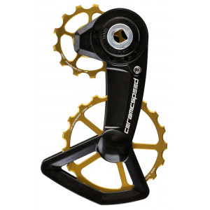 Tension and guide pulley set CeramicSpeed Oversized X for SRAM Red/Force/Rival AXS XPLR Ctd Alloy 607 Coated gold (111349)
