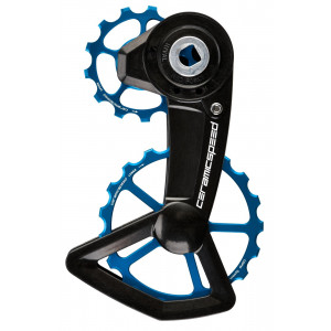Tension and guide pulley set CeramicSpeed Oversized X for SRAM Red/Force/Rival AXS XPLR Ctd Alloy 607 Coated blue (111350)