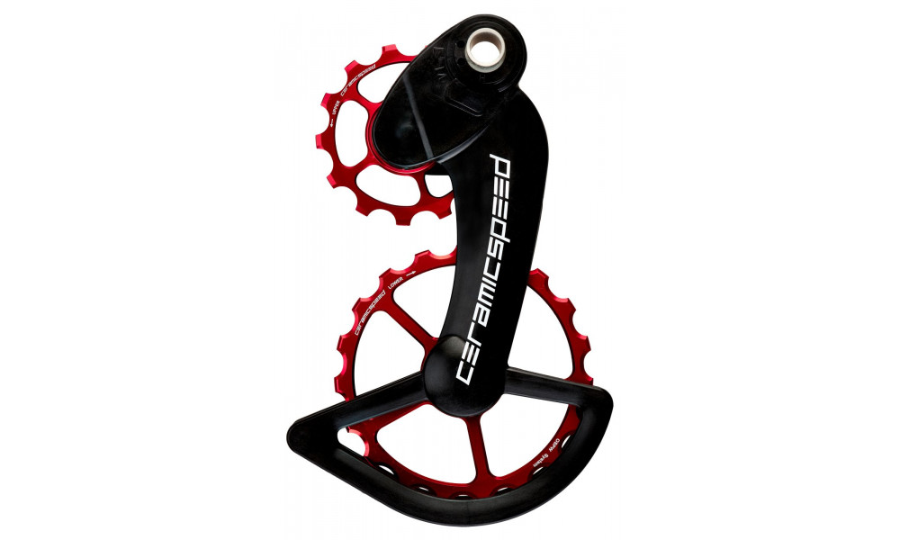 Tension and guide pulley set CeramicSpeed Oversized for Campagnolo 11s Mechanical/EPS Coated Alloy 607 red (104064) 