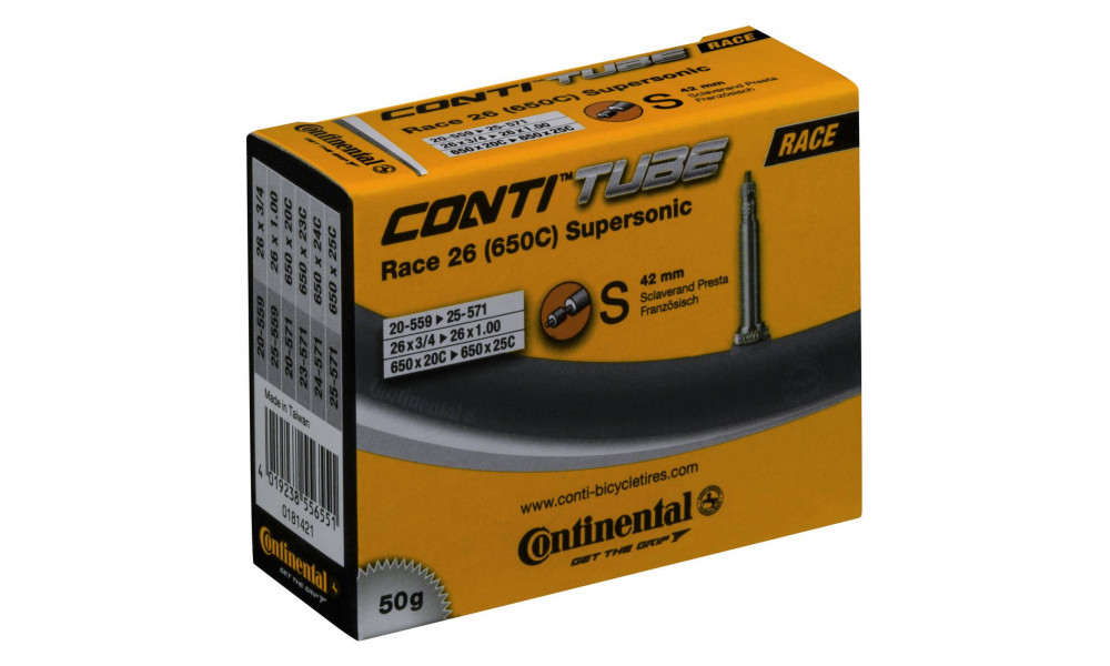 Tube 26/27.5" Continental Race Supersonic S42 (20-559/25-571) - 2