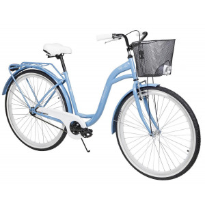 Bicycle AZIMUT City Lux 28" 2025 with basket light blue-white