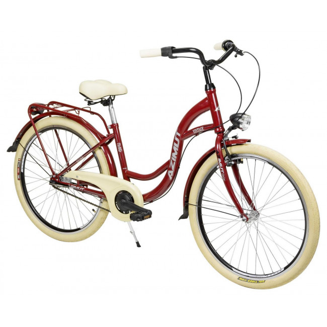 Bicycle AZIMUT Vintage 26" 3-speed 2023 burgund-cream shiny