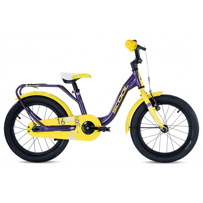 Bicycle S'COOL niXe 16" 1-speed coaster-brake Aluminium purple-yellow