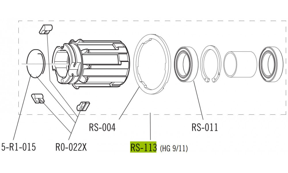 Freewheel body Fulcrum RS-113 Road for Shimano HG and SRAM 8/9/10/11-speed cassettes 