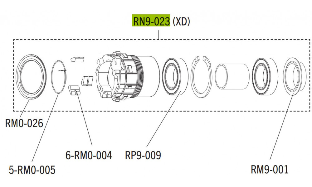 Корпус втулки Fulcrum Red Power / Red Passion for Sram XD 11/12-speed cassettes 